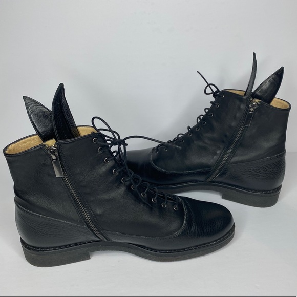 AUTHENTIC MINNA PARIKKA BUNNY COMBAT BOOTS LEATHER - Picture 5 of 15